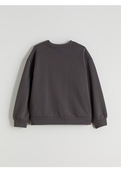 Yeni Sezon Bisiklet Yaka Pink Floyd Baskılı Kız Çocuk Sweatshirt modelleri