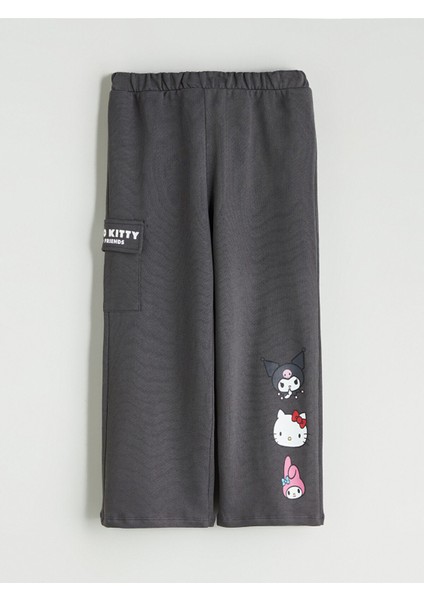 Yeni Sezon Beli Lastikli Hello Kitty Baskılı Kız Çocuk Eşofman Alt