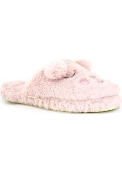 Anne Kız Ev Terliği Rahat Peluş Kuzu Figürlü Kulaklı Tüylü Kışlık Terlik Hayvanlı