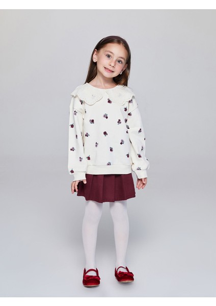 Yeni Sezon Bebe Yaka Çiçek Baskılı Kız Çocuk Sweatshirt fiyatları
