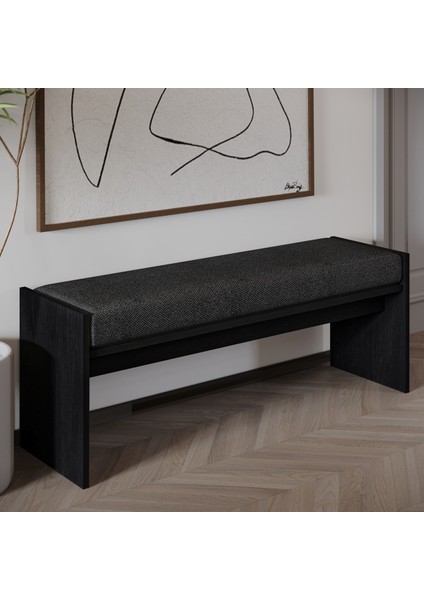 Pearl Bench – Modern Tasarım Antre, Mutfak, Yatak Odası, Balkon Oturma Bankı, Kolay Kurulum - Ahşap Siyah