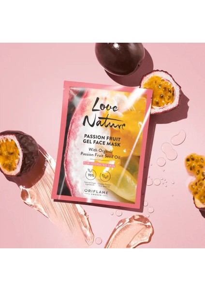 Love Nature Organik Çarkıfelek Meyvesi Çekirdeği Yağı Içeren Jel Yüz Maskesi - 10 ml - 45133