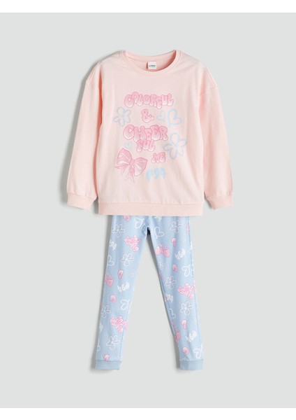 Yeni Sezon Bisiklet Yaka Kız Çocuk Pijama Takımı
