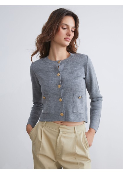 Yeni Sezon Bisiklet Yaka Kadın Triko Hırka