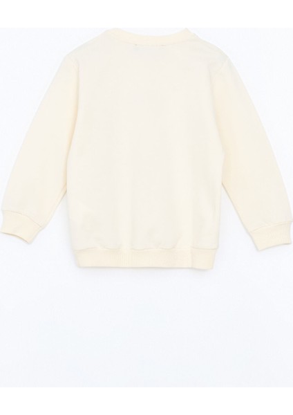 Yeni Sezon Bisiklet Yaka Baskılı Kız Bebek Sweatshirt modelleri