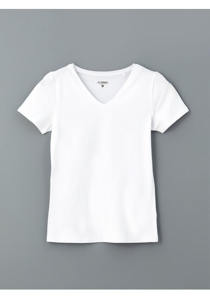 Yeni Sezon V Yaka Kadın Tişört indirimleri