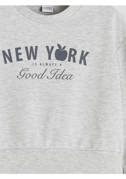 Yeni Sezon Bisiklet Yaka Kız Çocuk Sweatshirt modelleri