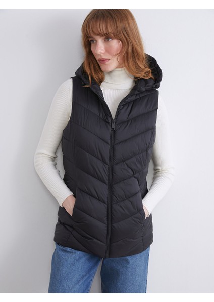 Yeni Sezon Kapüşonlu Kadın Şişme Yelek