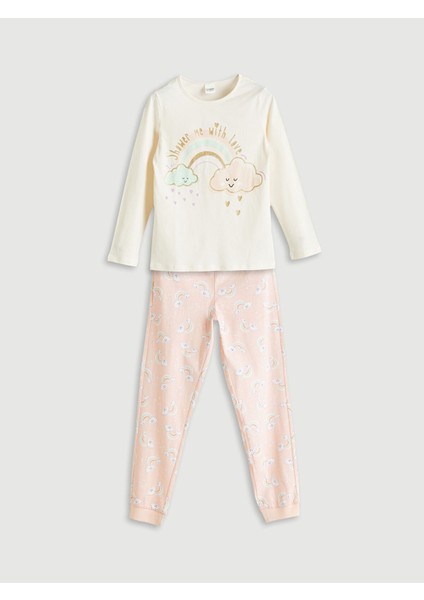 Yeni Sezon Bisiklet Yaka Kız Çocuk Pijama Takımı