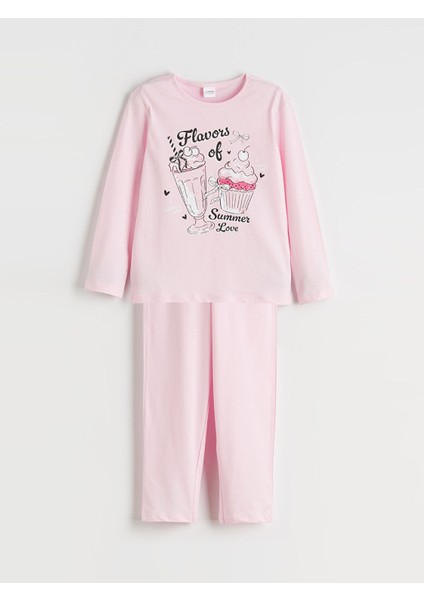 Yeni Sezon Bisiklet Yaka Kız Çocuk Pijama Takımı