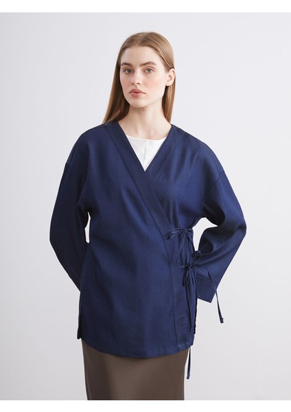 Yeni Sezon Kruvaze Yaka Kadın Kimono