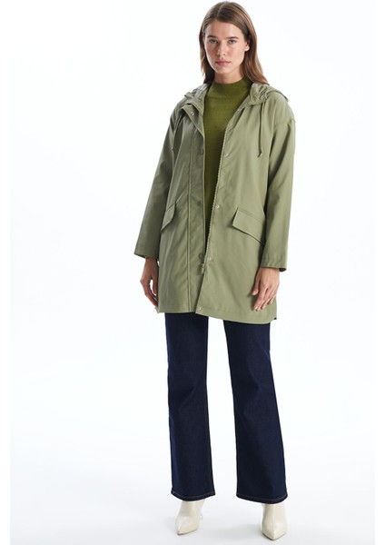 Yeni Sezon Kadın Kapüşonlu Düz Yağmurluk modelleri