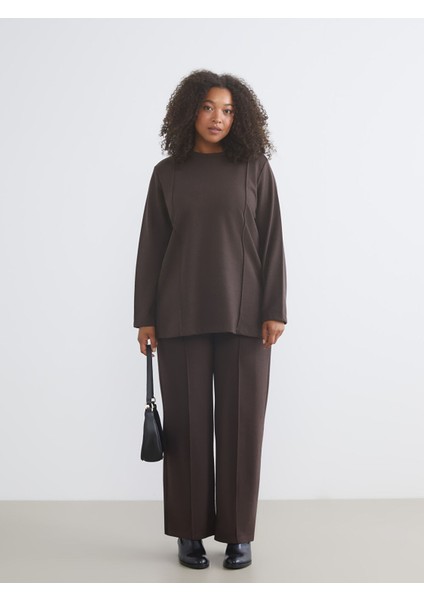 Yeni Sezon Büyük Beden Bisiklet Yaka Kadın Sweatshirt Tunik modelleri