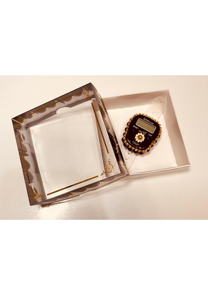 Hediyelik (Mevlid Çeyizlik Hac Umre) Sesli LED Işıklı Kutulu Taşlı Süslü Zikirmatik - Siyah Renk 1 Adet modelleri