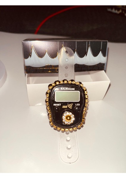 Hediyelik (Mevlid Çeyizlik Hac Umre) Sesli LED Işıklı Kutulu Taşlı Süslü Zikirmatik - Siyah Renk 1 Adet indirimleri