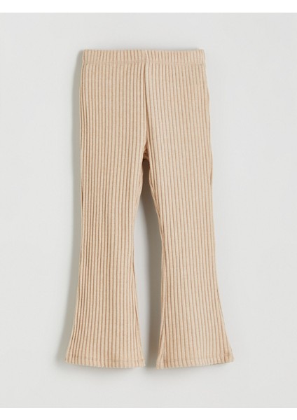 Yeni Sezon Beli Lastikli Ispanyol Paça Kız Çocuk Tayt