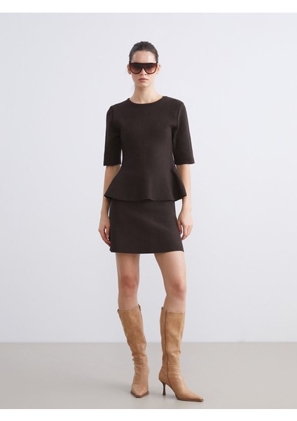 Yeni Sezon Bisiklet Yaka Peplum Kadın Triko Kazak fiyatları