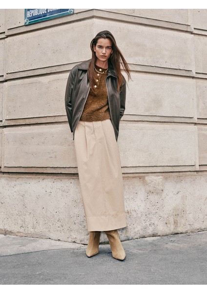 Yeni Sezon Loose Fit Pileli Etek