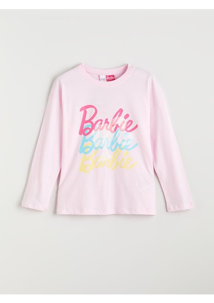 Yeni Sezon Bisiklet Yaka Barbie Baskılı Kız Çocuk Pijama Takımı fiyatları