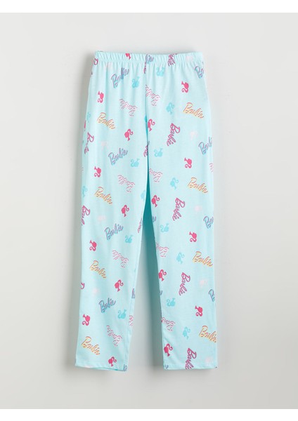 Yeni Sezon Bisiklet Yaka Barbie Baskılı Kız Çocuk Pijama Takımı fırsatları