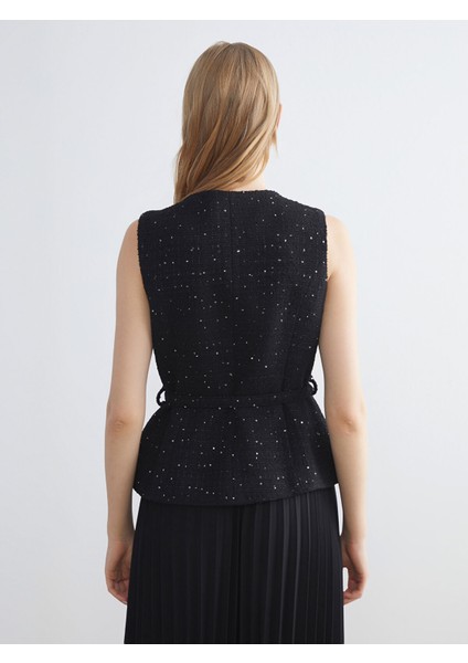 Yeni Sezon Bisiklet Yaka Taşlı Kadın Yelek fırsatları