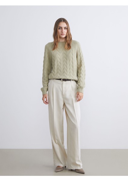 Yeni Sezon Bisiklet Yaka Kendinden Desenli Kadın Triko Kazak fiyatları