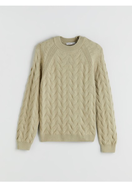 Yeni Sezon Bisiklet Yaka Kendinden Desenli Kadın Triko Kazak indirimleri