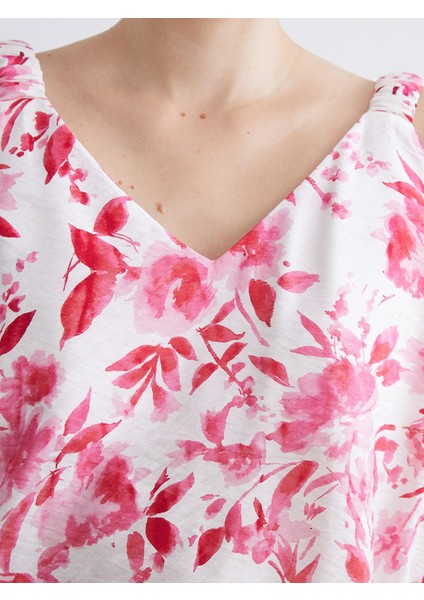 Yeni Sezon V Yaka Çiçekli Bluz fırsatları