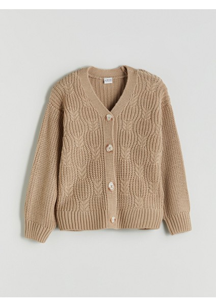 Yeni Sezon V Yaka Kız Çocuk Triko Hırka