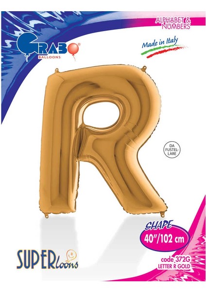 R Harf Supertrend Altın Folyo Balon 40"