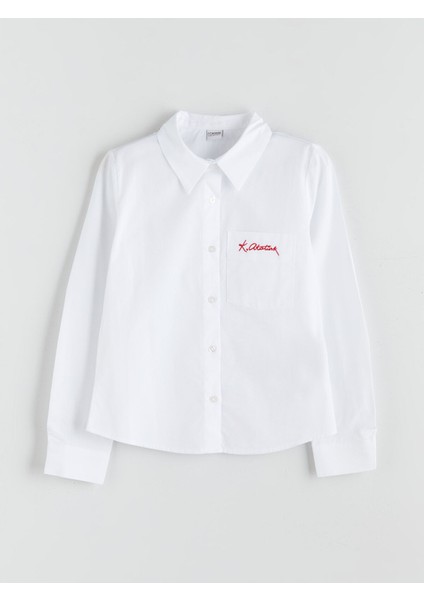 Yeni Sezon Atatürk Imza Nakışlı Kız Çocuk Gömlek