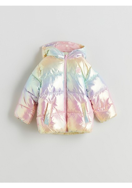 Yeni Sezon Renk Bloklu Kız Çocuk Şişme Mont