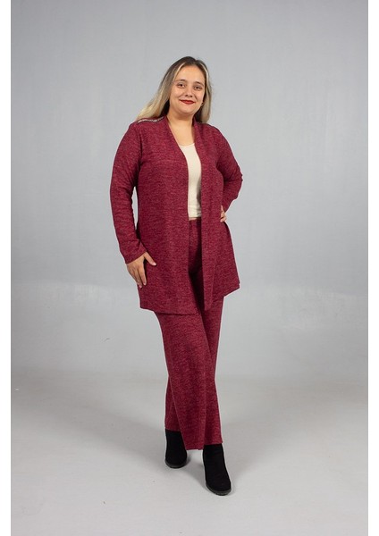 Pamuklu Yün Viskon Büyük Beden Pantolon Hırka Takım Kiremit indirimleri