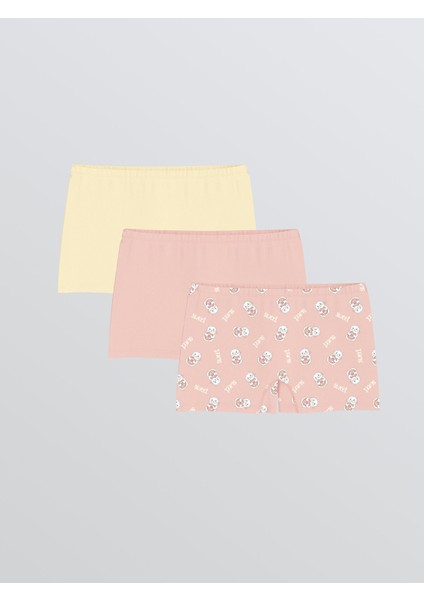 Yeni Sezon Baskılı Kız Çocuk Boxer 3'lü