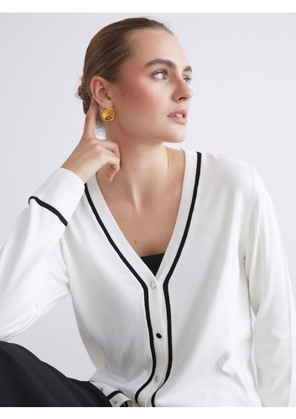 Yeni Sezon V Yaka Kadın Triko Hırka