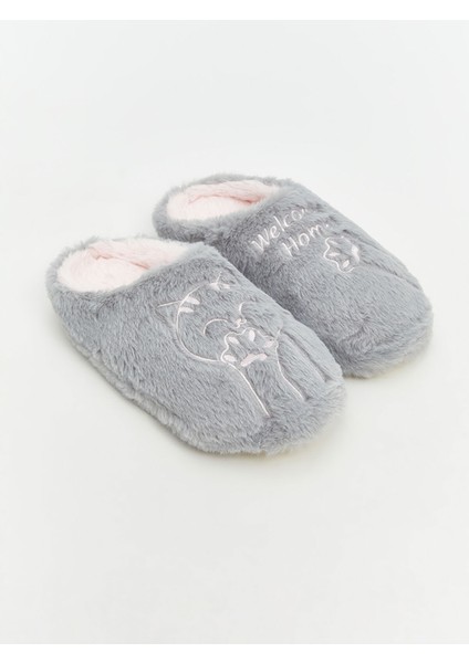 Yeni Sezon Kedi Nakışlı Kadın Ev Terliği