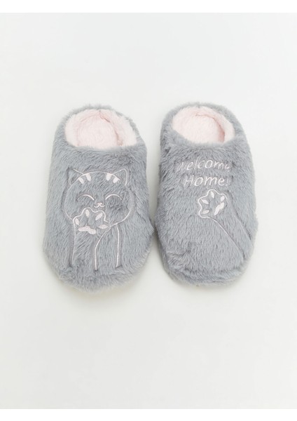 Yeni Sezon Kedi Nakışlı Kadın Ev Terliği modelleri