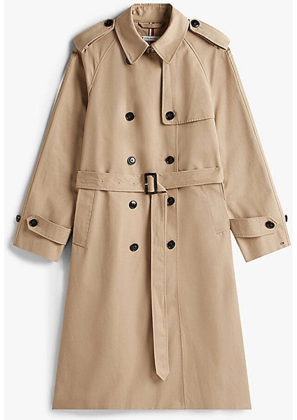 Pamuklu Normal Kesim Kruvaze Kadın Bej Mont WW0WW46529AEG indirimleri