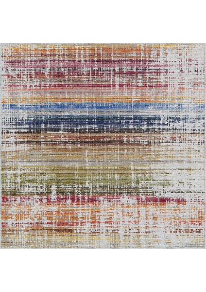 Poble Çizgili Multi Polyester ve Pamuklu Yıkanabilir Kaydırmaz Taban Dijital Baskı Halı indirimleri