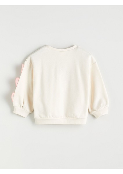 Yeni Sezon Bisiklet Yaka Minnie Mouse Baskılı Kız Çocuk Sweatshirt modelleri