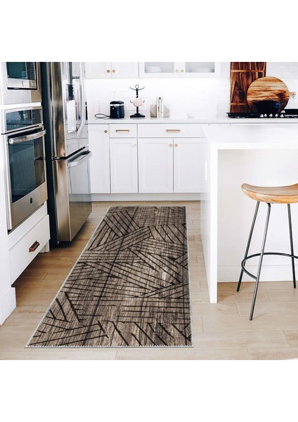 Prat Modern Gold Polyester ve Pamuklu Yıkanabilir Kaydırmaz Taban Dijital Baskı Halı fırsatları