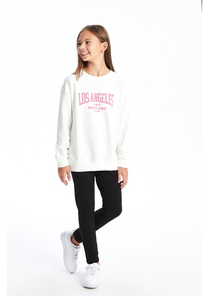 Yeni Sezon Bisiklet Yaka Kız Çocuk Sweatshirt