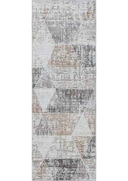 Moysi Geometrik Krem Polyester ve Pamuklu Yıkanabilir Kaydırmaz Taban Dijital Baskı Halı modelleri