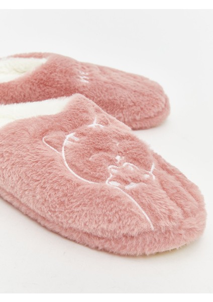 Yeni Sezon Hayvan Nakışlı Pelüş Kız Çocuk Ev Terliği modelleri