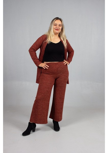 Pamuklu Yün Viskon Büyük Beden Pantolon Hırka Takım Bordo modelleri