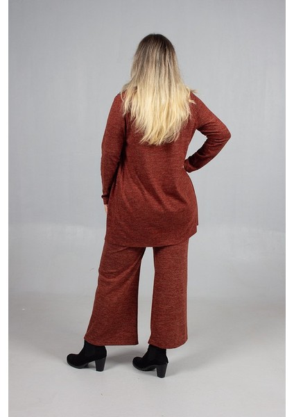 Pamuklu Yün Viskon Büyük Beden Pantolon Hırka Takım Bordo indirimleri