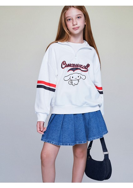 Yeni Sezon Dik Yaka Cinnomoroll Baskılı Kız Çocuk Sweatshirt