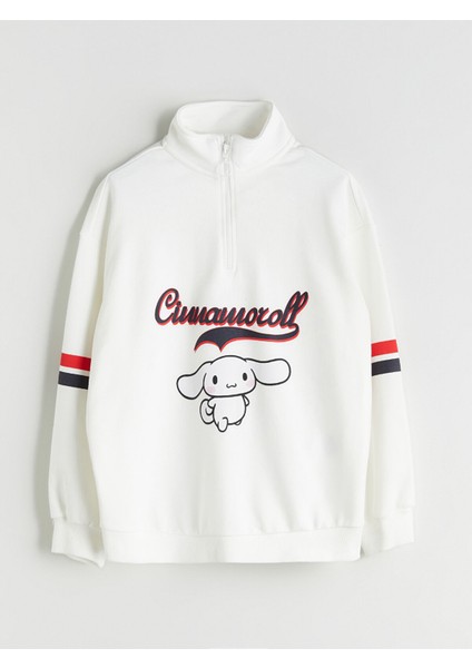 Yeni Sezon Dik Yaka Cinnomoroll Baskılı Kız Çocuk Sweatshirt modelleri