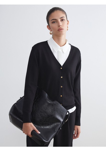 Yeni Sezon V Yaka Kadın Triko Hırka