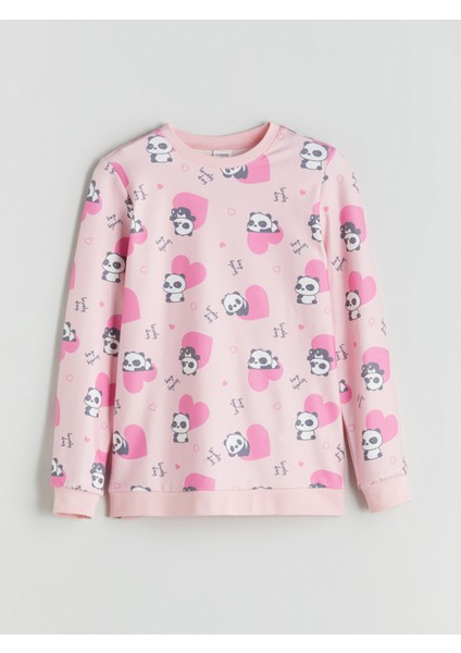 Yeni Sezon Bisiklet Yaka Baskılı Kız Çocuk Pijama Takımı fiyatları